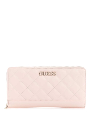 GUESS Illy Check Organizer Women's Wallets Light Pink | UK6128UNM