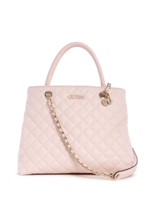 GUESS Illy Society Women's Satchels Light Pink | UK6830HGT