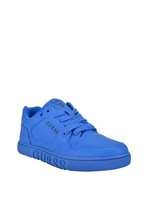 GUESS Julien Embossed Low-Top Women's Sneakers Blue | UK7830MDW