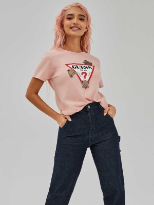 GUESS Kaira Easy Women's T-Shirts Pink | UK3586YVM