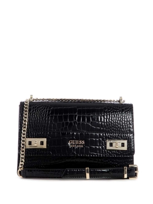 GUESS Katey Convertible Women's Crossbodies Black | UK4517UAL