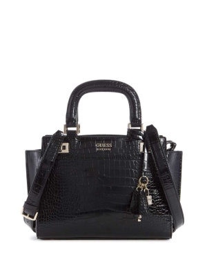 GUESS Katey Girlfriend Women's Satchels Black | UK0589WVY