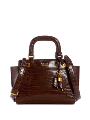 GUESS Katey Girlfriend Women's Satchels Brown | UK2451GVT