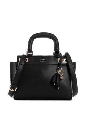 GUESS Katey Girlfriend Women's Satchels Black | UK5874DHM