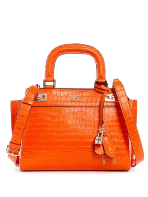 GUESS Katey Girlfriend Women's Satchels Orange | UK9658OXN