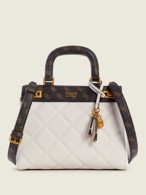 GUESS Katey Quilted Luxury Women's Satchels Grey Multicolor | UK1978UZX