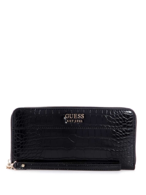 GUESS Katey Zip-Around Women's Crossbodies Black | UK5642CYR