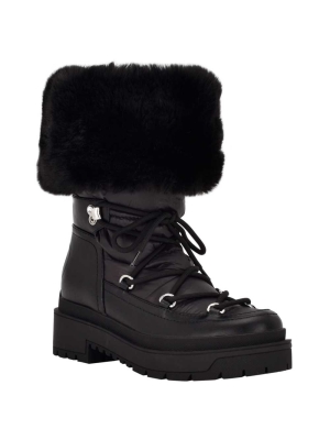 GUESS Larya Faux-Fur Snow Women's Boots Black | UK2639QON