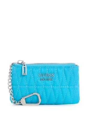 GUESS Layla Quilted Zip Pouch Women's Wallets Light Turquoise | UK0673VYT