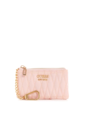 GUESS Layla Zip Pouch Women's Wallets Pink | UK1675DSH