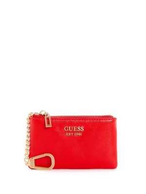 GUESS Layla Zip Pouch Women's Wallets Red | UK6048DGW