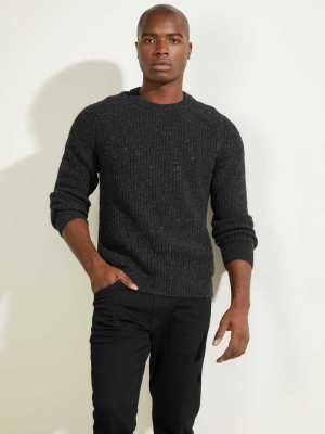 GUESS Lester Hunter Jumper Men's Sweaters Black | UK9728OPM