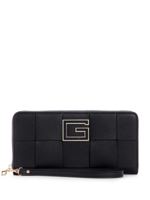 GUESS Liberty City Zip-Around Women's Wallets Black | UK2871RNH