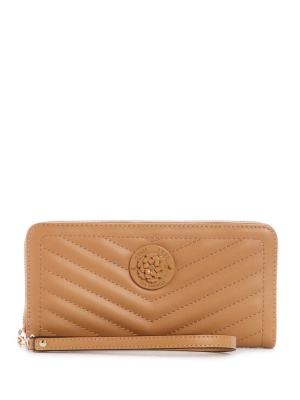 GUESS Lida Zip-Around Women's Wallets Beige | UK8416XGK