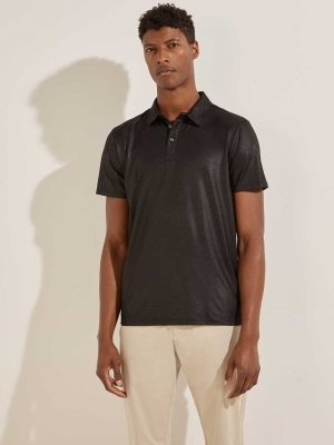 GUESS Mason Shine Men's Polo Shirts Black | UK1546NSC