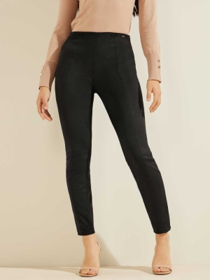 GUESS Maya Faux-Suede Women's Leggings Black | UK4512ODJ