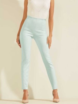 GUESS Maya Faux-Suede Women's Leggings Light Blue | UK2738RPS