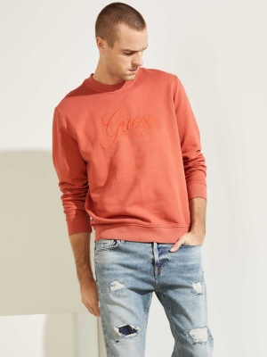 GUESS Melvyn Pullover Men's Sweatshirt Red | UK6734LVH