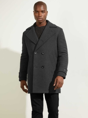 GUESS Military Wool-Blend Men's Coats Dark Grey | UK5934NSD