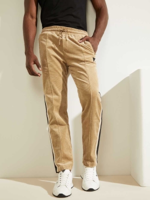 GUESS Myron Corduroy Men's Pants Khaki | UK3152KUQ