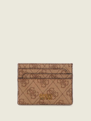 GUESS Noelle Card Holder Women's Wallets Brown Flower | UK4083OVB