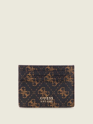 GUESS Noelle Card Holder Women's Wallets Brown Multicolor | UK8456PZL