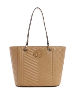 GUESS Noelle Small Elite Women's Totes Beige | UK3176AVR