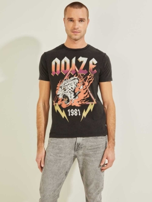 GUESS Noize Men's T-Shirts Black Multicolor | UK5067WDP