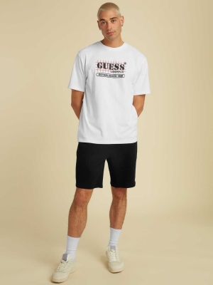 GUESS Originals Grid Men's T-Shirts White | UK3892QUX