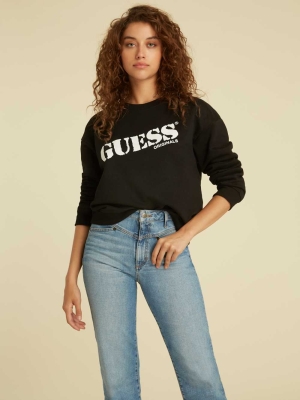 GUESS Originals Kit Women's Sweatshirt Black | UK5249SRE