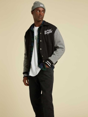 GUESS Originals Varsity Inspired Men's Jackets Black Multicolor | UK8640QVT