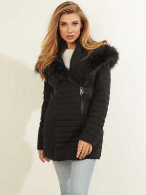 GUESS Oxana Quilted Women's Jackets Black | UK5720QSJ