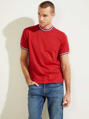 GUESS Paul Ringer Men's T-Shirts Red | UK1984STO