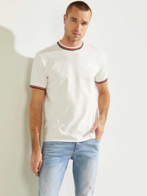 GUESS Paul Ringer Men's T-Shirts White | UK4310CQZ