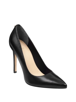 GUESS Pointed Faux-Leather Pumps Women's Pumps Black | UK3257NIF