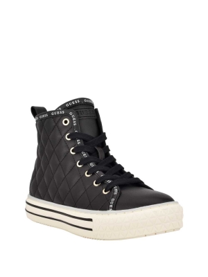 GUESS Quilted High-Top Women's Sneakers Black Multicolor | UK4123CPA