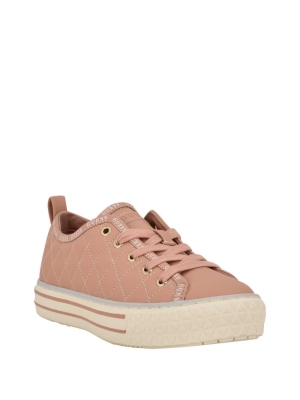 GUESS Quilted Low-Top Women's Sneakers Beige Multicolor | UK1732WAZ