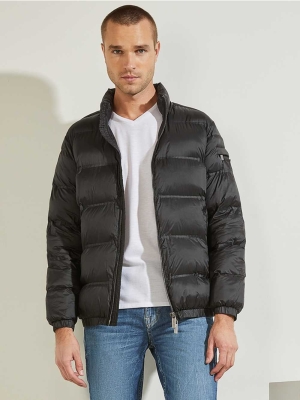 GUESS Quilted Puffer Men's Jackets Black | UK8613OKN