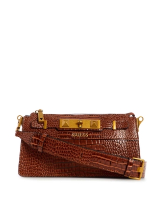 GUESS Raffie Mini Women's Crossbodies Brown | UK6475SQJ