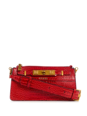 GUESS Raffie Mini Women's Crossbodies Red | UK8634LCH