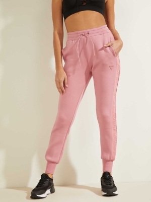 GUESS Scuba Logo Tape Women's Joggers Pink | UK0718FXI