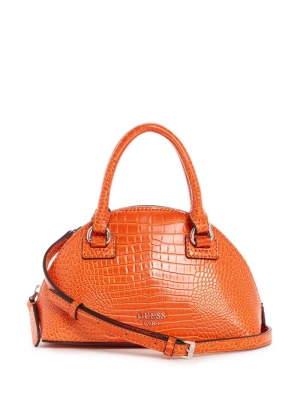 GUESS Shilah Small Dome Women's Crossbodies Orange | UK6237RJZ