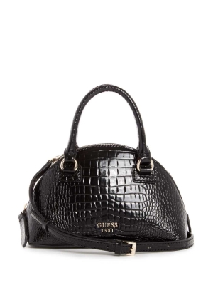 GUESS Shilah Small Dome Women's Crossbodies Black | UK6378AXJ