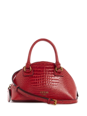 GUESS Shilah Small Dome Women's Crossbodies Red | UK6934OUK