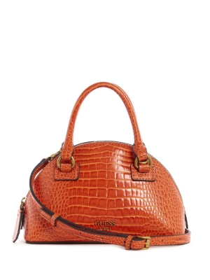 GUESS Shilah Small Dome Women's Crossbodies Orange | UK7216HQJ