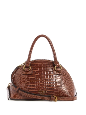 GUESS Shilah Small Dome Women's Crossbodies Brown | UK9358LMW