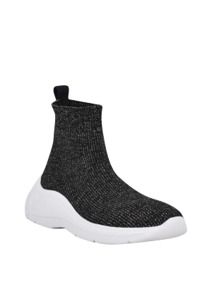 GUESS Sindera Shimmer Sock Women's Sneakers Silver | UK8024BFH