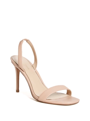 GUESS Single Strap Sling Back Heel Women's Heels Sandals Apricot | UK1235VTY