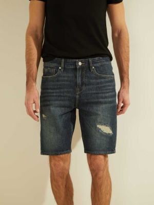 GUESS Slim Denim Men's Shorts Wash | UK0534UTS