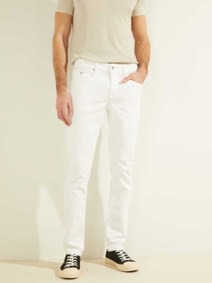 GUESS Slim Tapered Men's Jeans White Wash | UK2173PHR